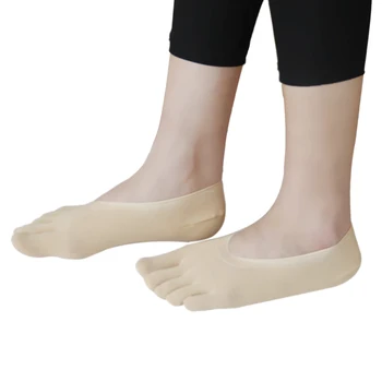 

Womens Split Toes Invisible Boat Socks No Show Ballerina Elastic Loafer Footie