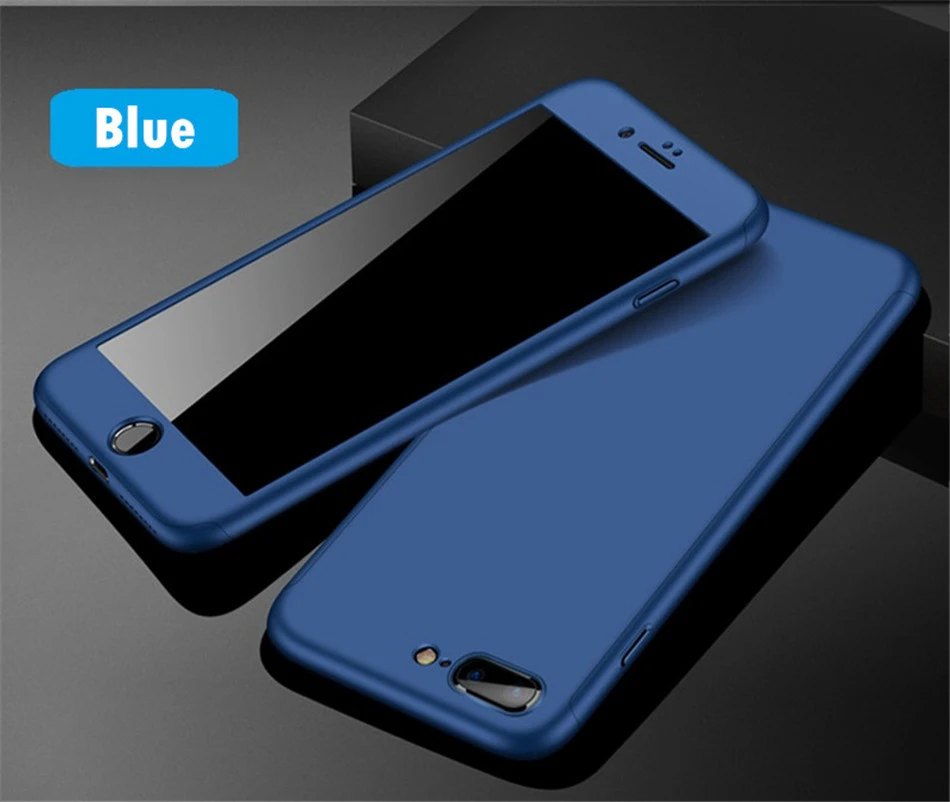 thumbnail image 1 of 360 Full Cover Phone Case For iPhone 13 5S 7 8 Plus 11 12 Pro Mini XS Max XR Protective Cover For iPhone 6 XR SE Case With Glass, 1 of 5