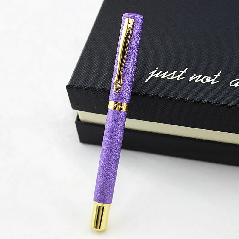Роскошный белый золотой зажим Подарочная коробка роликовая ручка Алмазный зажим полная металлическая гелевая ручка тяжелое ощущение хорошего качества черный 0,5 мм заправки - Цвет: R