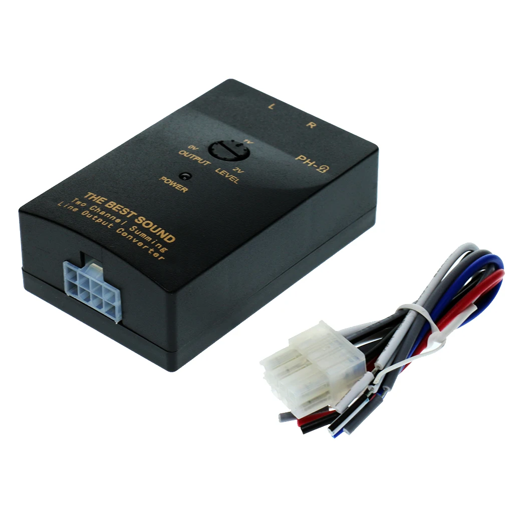 Car Audio RCA Speaker High To Low Level Output Converter W/ Adapter Wire Perfect Sound Quality