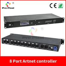 Artnet Dmx управление Лер 8-портовый преобразователь выход 8x512 4096 каналов 3PIN или 5PIN можно выбрать для Satge Dj светильник управления