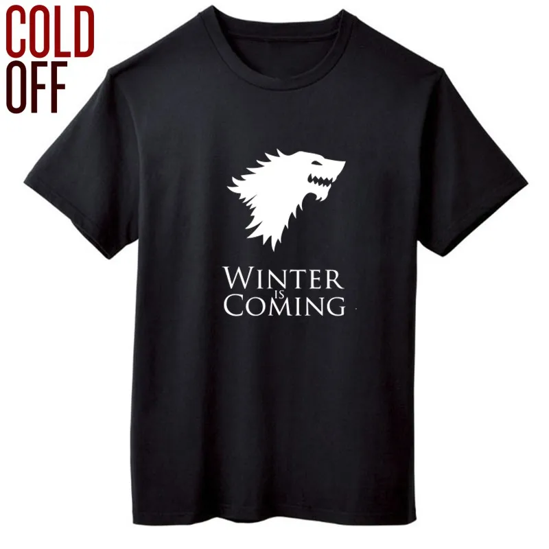 

COLD OFF 100% cotton o-neck cool winter in coming men T shirt casual short sleeve game of thrones men tshirt tops men tee shirt