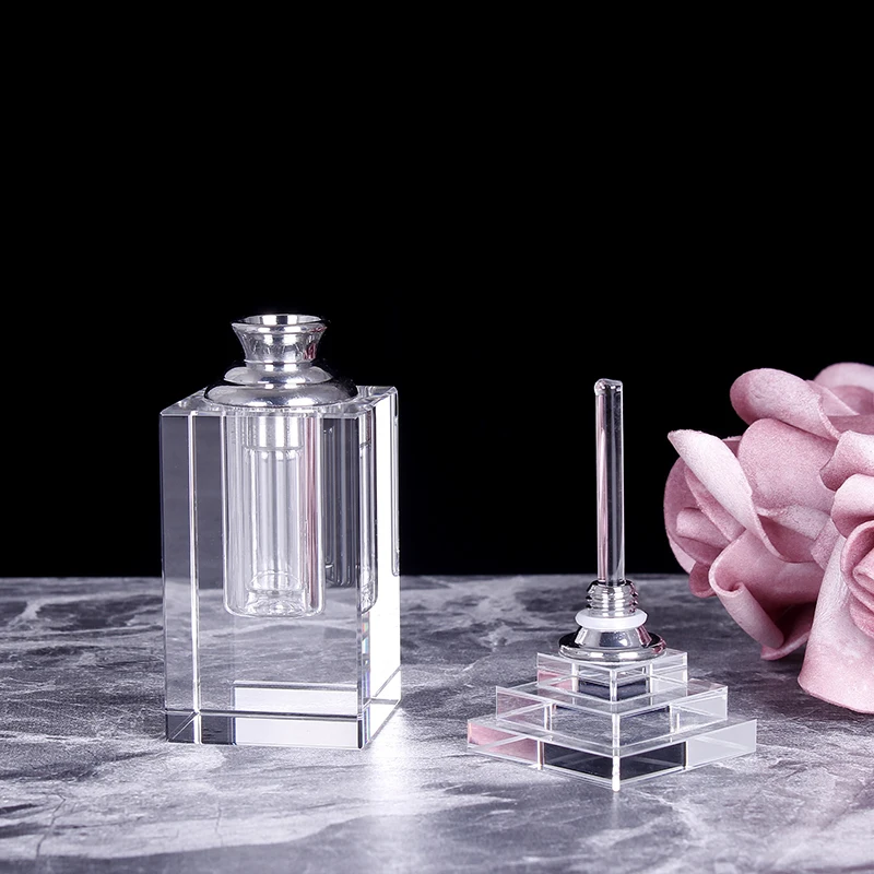 Clear 3ML Crystal Perfume Bottle Empty Mini Refillable Glass Bottle Home Decoration Vintage Essential Oil Gift For Lady