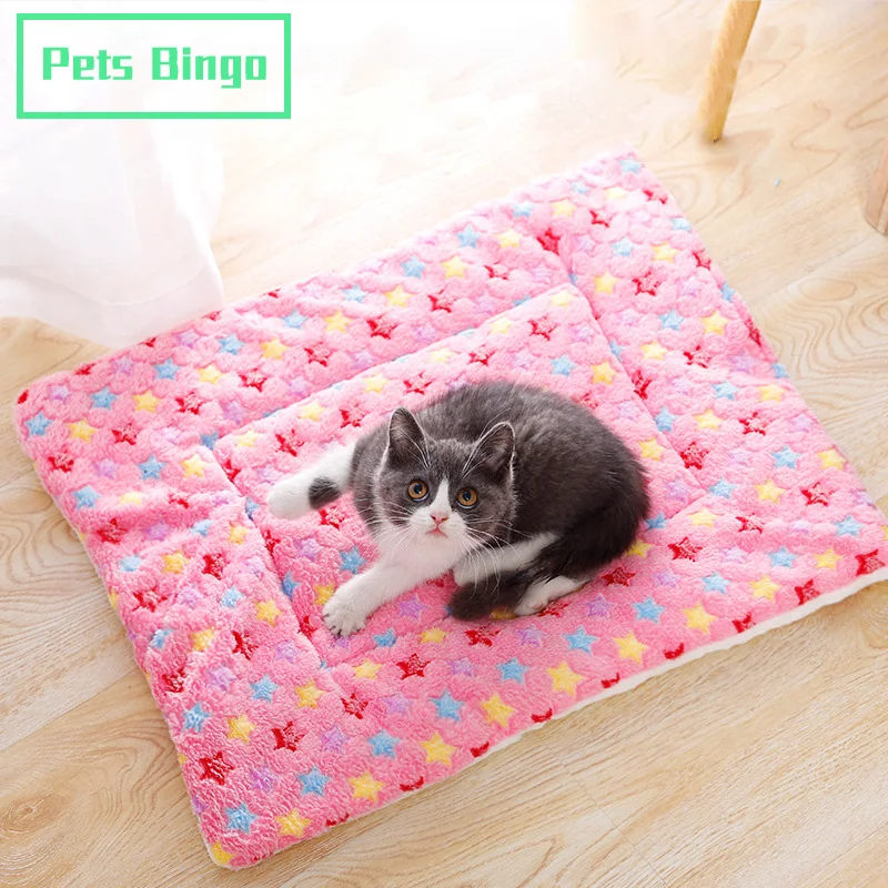 

Pets Bingo 4cm Thicken Cat Blanket Double-sided Flannel Dog Mat Comfortable Kennel Washable Kitten Bed for 25kg Pet Supplies
