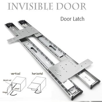 

1 set Thicken Side Loading Push & Pull Cabinet Rail Hidden Door Looping Collapsible Door Hinges Wood Furniture Hardware