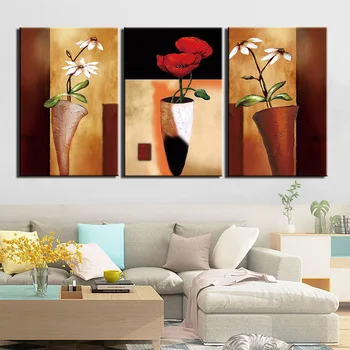 

3 Pieces Canvas Pictures Home Wall Art Vase Flower Still Life Painting Posters For Living Room HD Prints Home Decoration
