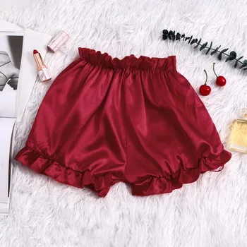 

2020 Plus Size Satin Kitten Silky Elastic Waist Women Men Home Sleep Tracksuit Bottom Short Pants Pajama Nightwear Shorts #C