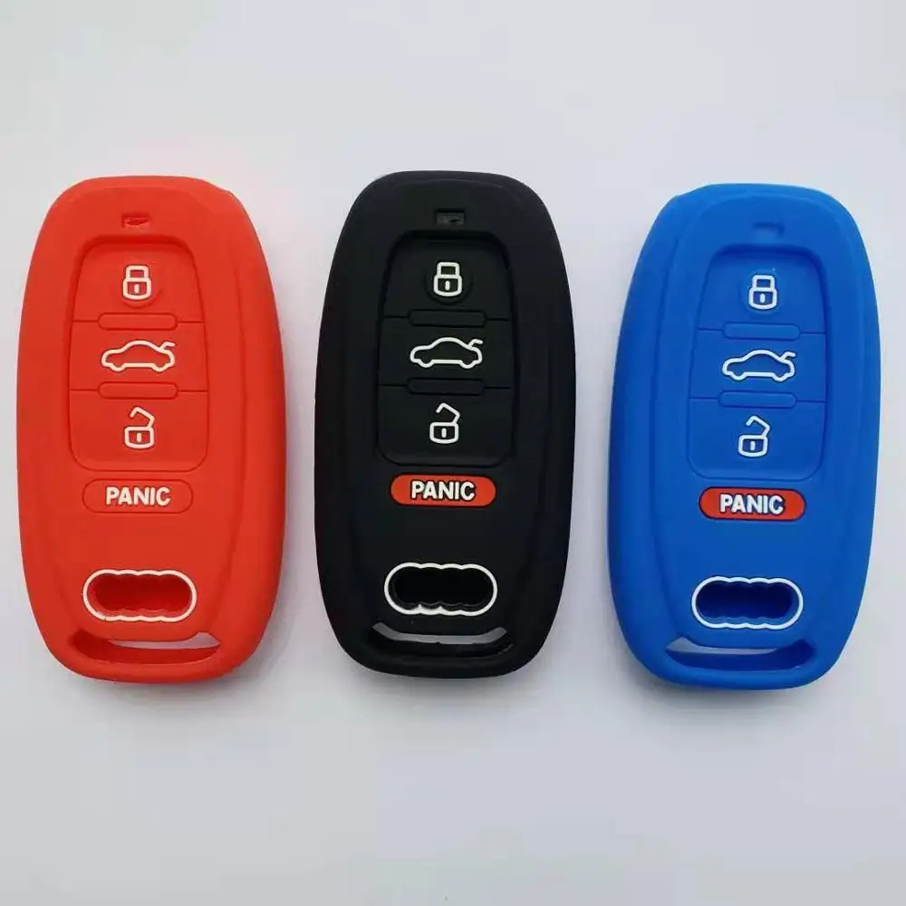 Дистанционный контроль входа дистанционный ключ крышка силиконовый чехол для телефона, для Audi A6 A8 Q3 Q5 Q7 A4L Q5 A6L A8L A5 S5 Умный брелок 4 кнопки оболочки