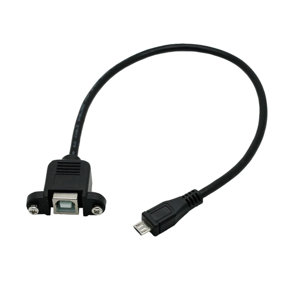 

Micro USB to USB 2,0 Type B Female cable extension cable with panel Mount screw hole lock adapter 0,3 M 0,5 M