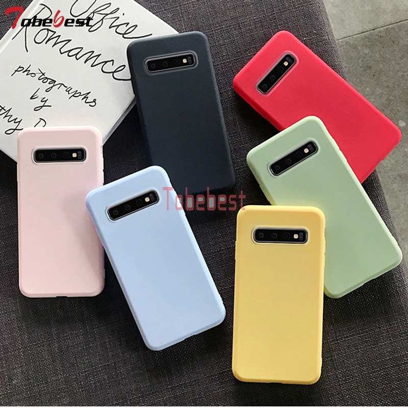 Candy Solid Color Silicone Case For Samsung Galaxy S10 S9 S8 Plus S7 S6 Edge S5 Soft TPU Cover (15)