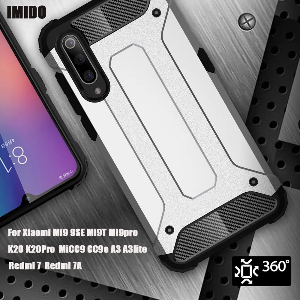

For Xiaomi Mi9 9SE 9T MiCC9 CC9e K20 K20pro A3lite redmi 7 7A Armour PC+TPU Phone Case sport ShockProof protective phone case