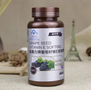 

Free shipping grape seed vitamin e softgel 60 pcs