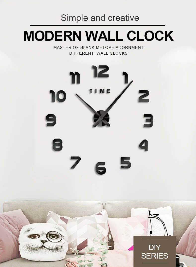 2021 Modern Design Large Wall Clock 3D DIY Quartz Clocks Fashion Watches Acrylic Mirror Stickers Living Room Home Decor Horloge