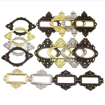 

5pc Antique Carved Medicine Drawer Label Pull Frame File Name Card Holder Notepad Photo album DIY Business Card Frame
