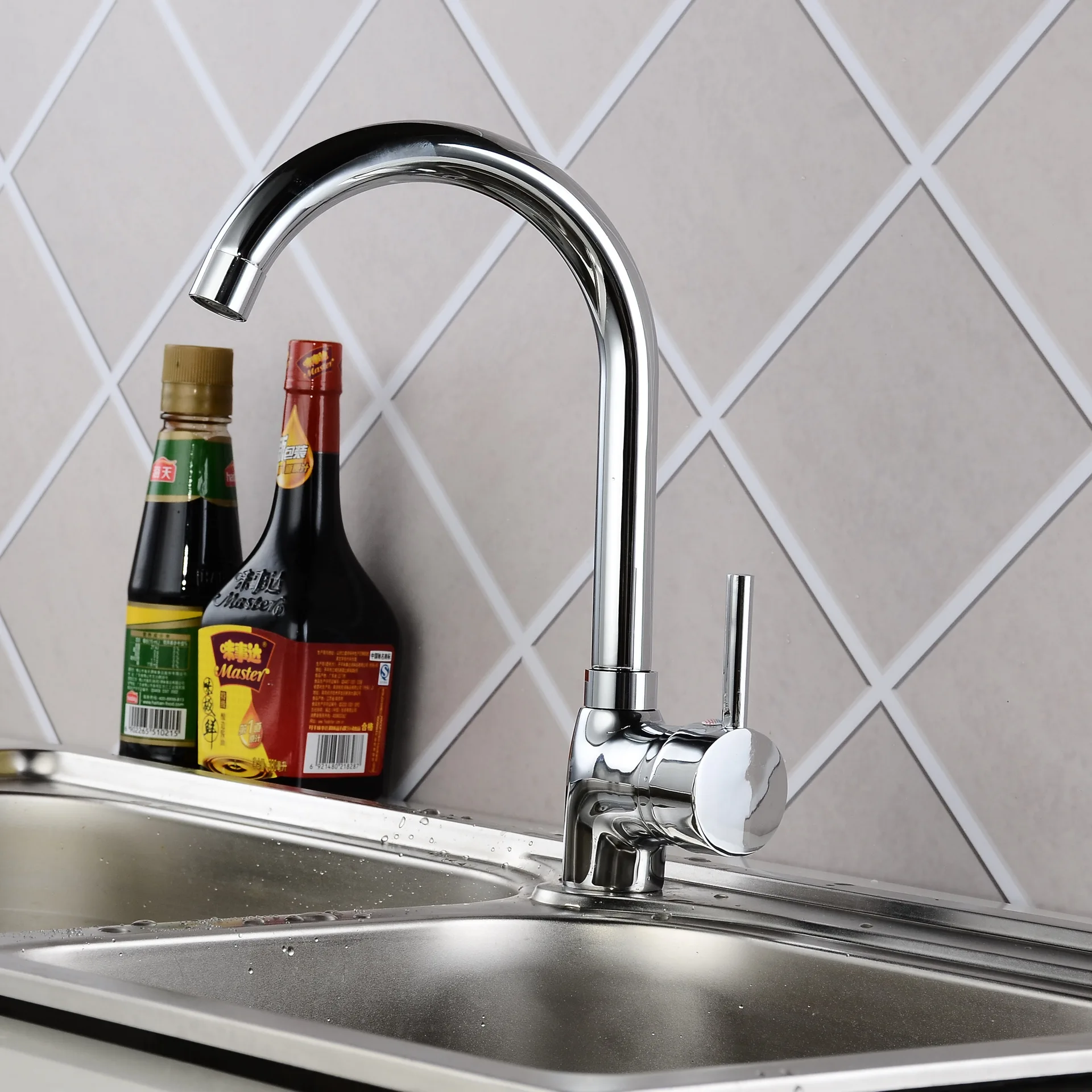 

Tap Copper Body Kitchen Washing Basin Steel Basin Hot And Cold Water Single-Hole Single Handle Mixing Valve Bathroom