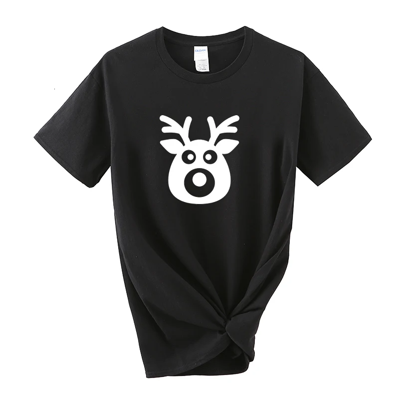 Новинка женская футболка с оленем kawaii модная Рождественская Harajuku коротким