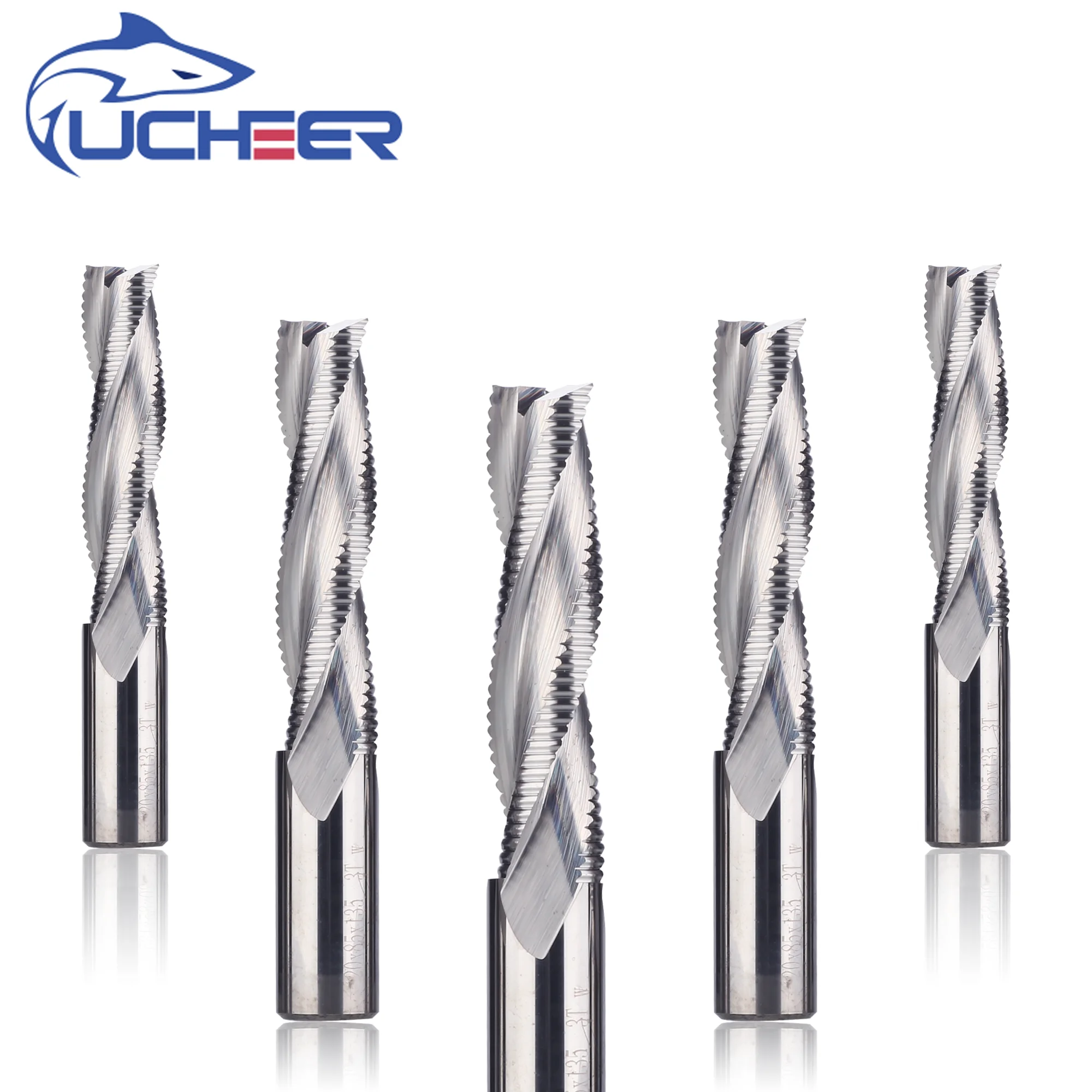 UCHEER 1 шт. три края грубой кожи фрезы для дерева с ЧПУ прямой гравировки Карбид фрезы инструменты фрезы