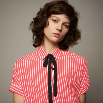 

18 Summer College Wind Lace Stripes Shirt Calisia 85123 Lose Money Qing Goods