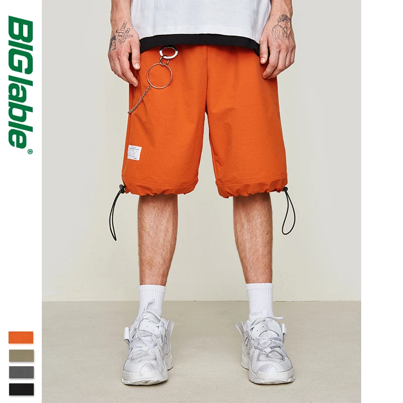 Большие эластичные мужские шорты на шнурке летние новые стильные тонкие свободные мужские шорты s Уличная Хип-хоп шорты 9317S