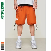 Большие эластичные мужские шорты на шнурке летние новые стильные тонкие свободные мужские шорты s Уличная Хип-хоп шорты 9317S