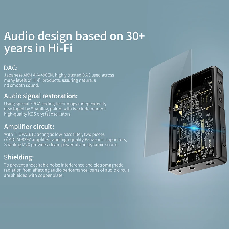 Shanling M2X двойной Bluetooth MP3 плеер 32 бит/384 кГц AptX DLAN DAC Hi Res аудио сбалансированный DSD256