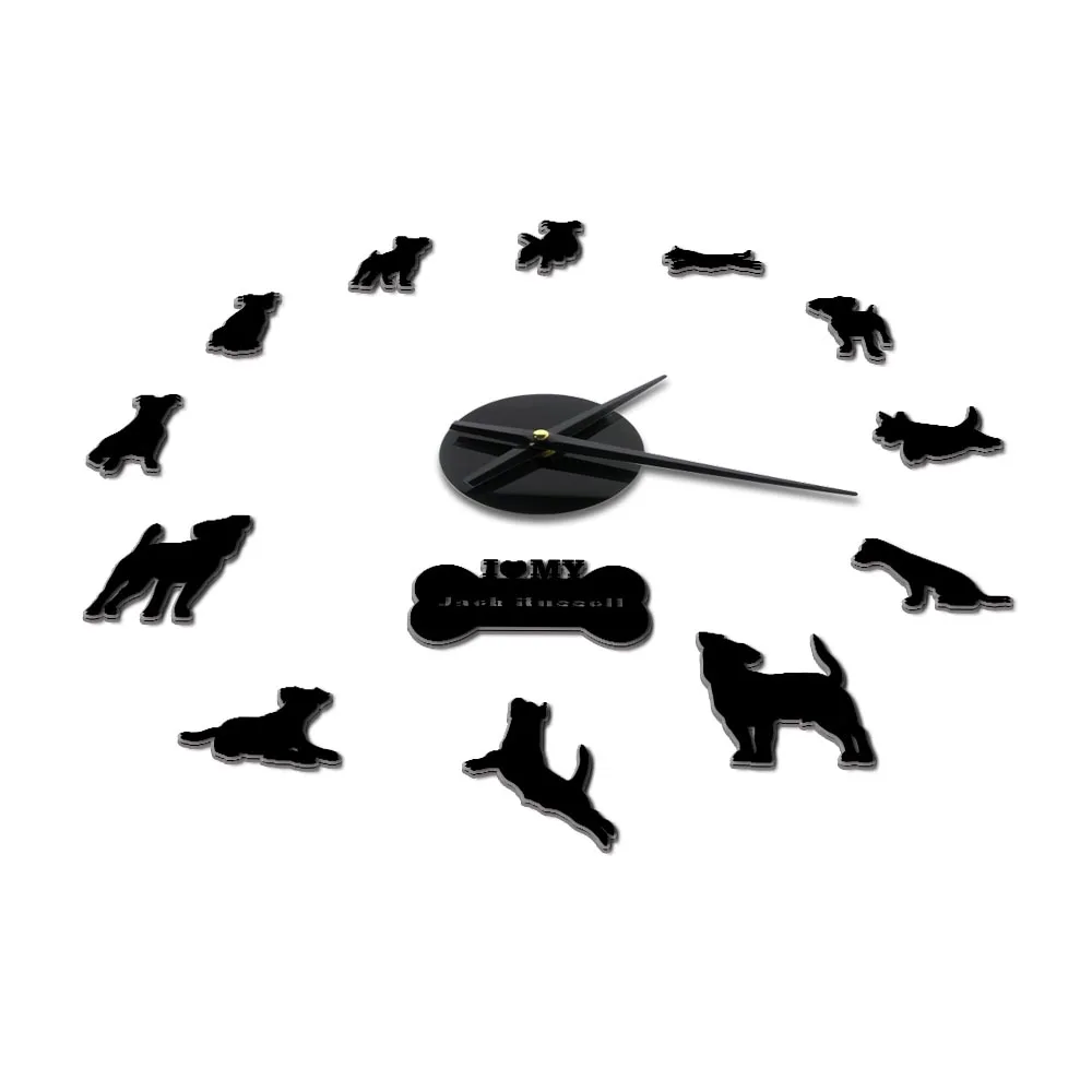 Wall Clock Breed  Jack Russell Terrier Printed Acryl Acrylglass 