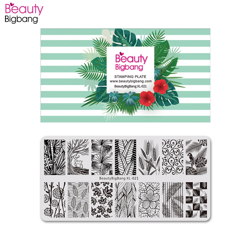BeautyBigBang трафарет для дизайна ногтей цветочное изображение листьев осенняя Тема