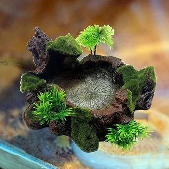 

Tank Decor Resin Reptile Platform Pet Supplies Rockery Stone Small Animal Artificial Tree Trunk Eco Friendly Feeding Lifelike