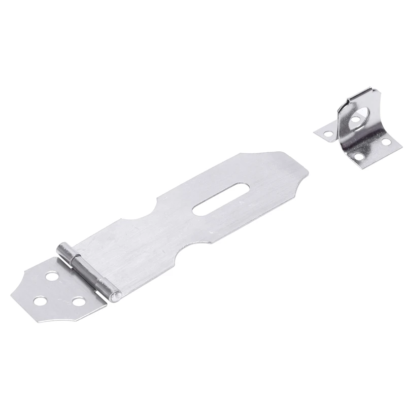 

Cupboard Safety Padlock Door Latch Silver Tone Hasp Staple 4.1