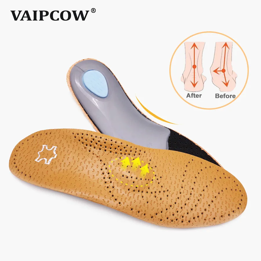 Кожаная ортопедическая стелька для плоскостопия, поддержка свода стопы, ортопедическая обувь, стельки для ног для мужчин и женщин и детей, бычья нога