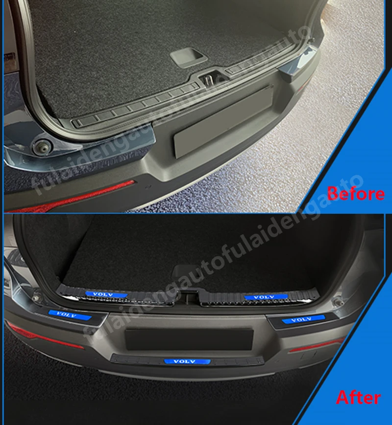 Для Volvo XC40- серебристый/черный титановый протектор заднего бампера защитная накладка для заднего бампера аксессуары для стайлинга автомобилей