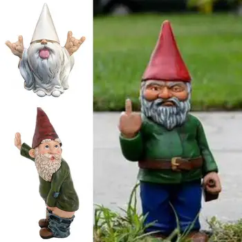 

Resin Naughty Garden Gnome Garden Statue Christmas New Decoration Gnome Resin Resin Up Garden Gnome Hogard Dress Christmas K1F3