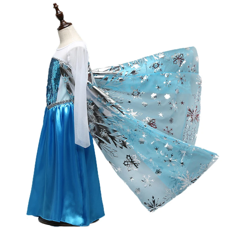 Snow Queen Princess Anna Elsa Dress for Girls Frozen Elsa Dresses Kids Little Girls Clothes Party Wedding Cosplay Dress Vestiods