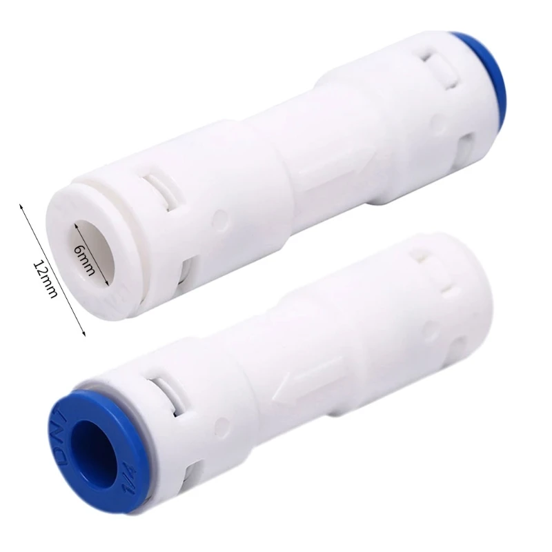 Reverse Osmosis Water Filter One Way Check for Valve Certified Plastic Push Fit Quick Connect RO Fittings 1/4 Inch 2 Pcs, reverse osmosis water filter