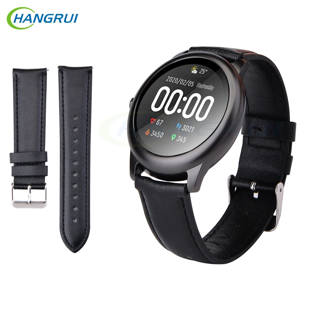 

Genuine Leather Strap For XiaoMi Haylou Solar Replacement Smart Watch Wrist Bracelet For Haylou Solar LS05 Straps Watchband