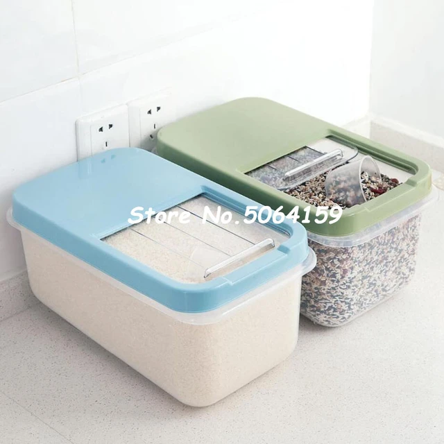 40cm Kitchen Rice Storage Box Grain Container Kitchen Organizer Large  Plastic Flour Rice Boxes Dust-Proof Moisture