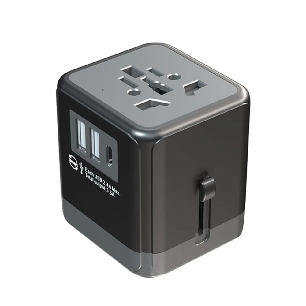 Адаптер питания Универсальный Переходник зарядное устройство 2 USB 1 C USB UK EU AU US