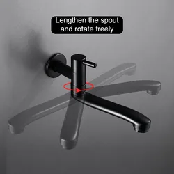 Design Bathroom Faucet Kitchen Faucet Stainless Steel Washbasin Black Single Cold Water Tap Bathroom Accessories New Arrival