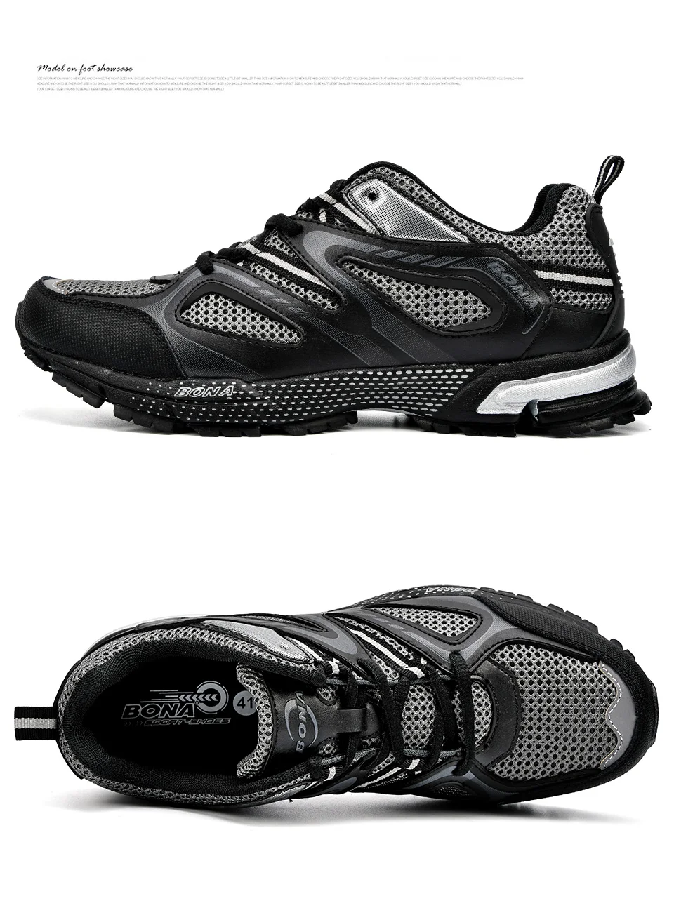 BONA/Брендовая обувь из яловичного спилка+ сетчатая дышащая уличная спортивная обувь для мужчин; модная повседневная обувь для бега; кроссовки с низким верхом
