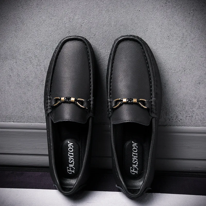 Spring Summer New Products Business Casual Comfortable Leather Shoes Men Moccosins Driving Shoes PU Leather 752