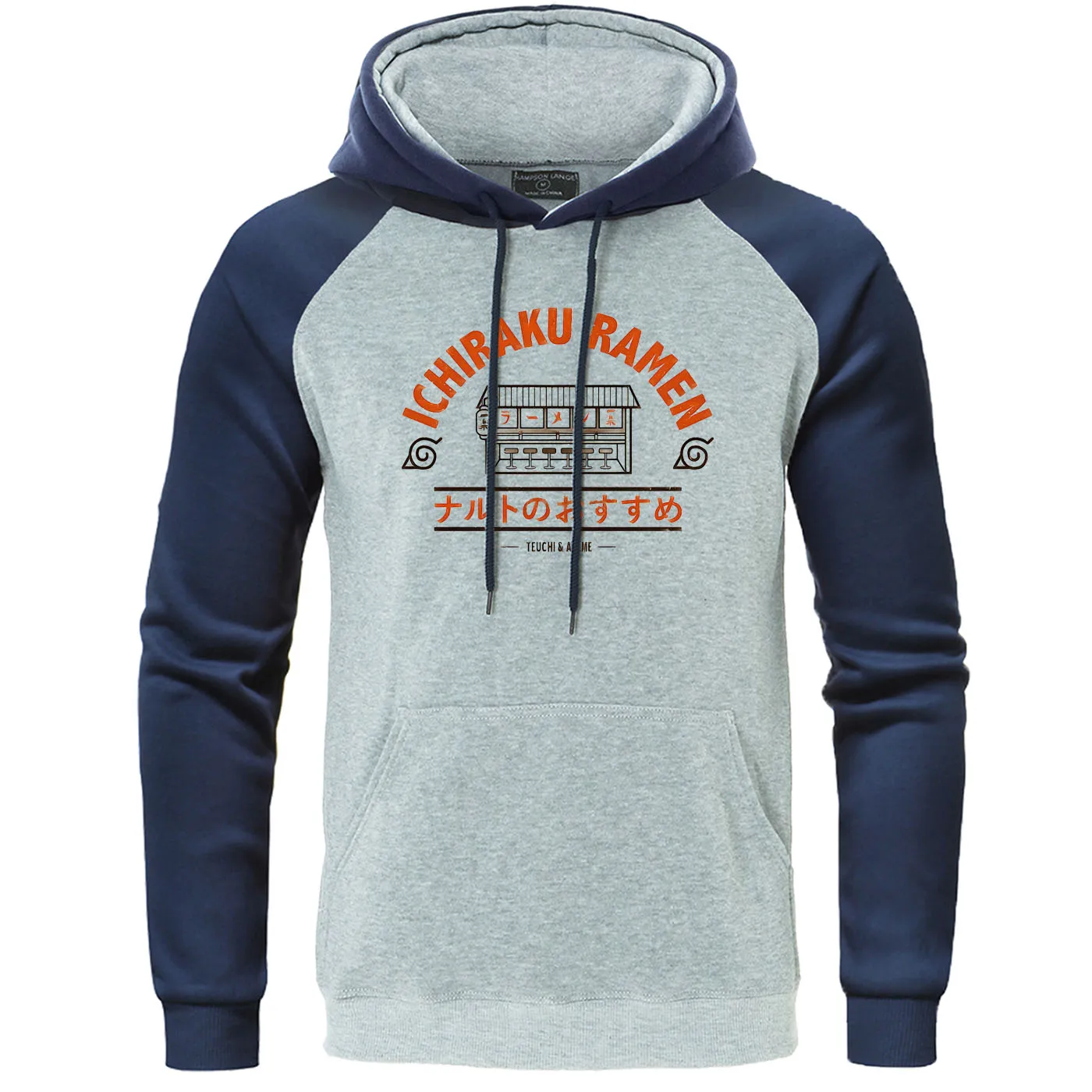 

Ichiraku Ramen print Mens Hoodies Naruto Men Raglan Sweatshirt Hip Hop Hoody Autumn Clothing Japan Anime Harajuku Streetwear
