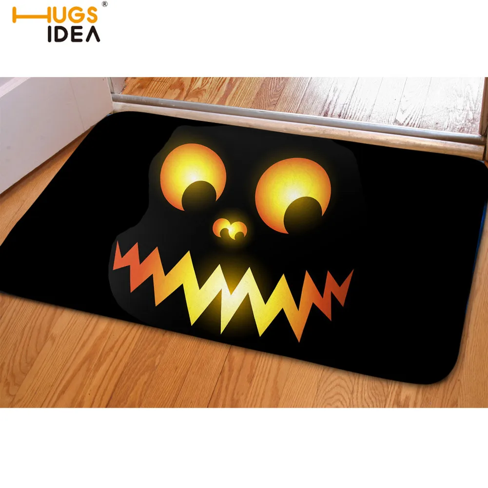 HUGSIDEA Хэллоуин Тыква лицо шаблон пол ковер Противоскользящий меховой коврик для гостиной/ванной/кухни отеля коврики для ванной Tapis