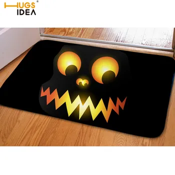 

HUGSIDEA Halloween Pumpkin Face Pattern Floor Carpet Anti-slip Fur Mat for Living Room/Bathroom/Kitchen Hotel Doormat Rugs Tapis
