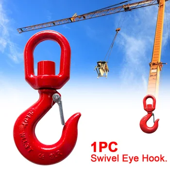 

1 Ton Quick Release Lifting Hardware Alloy Steel With Latch Drop Forged Industrial Swivel Eye Hook Shackle Crane Accessories