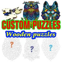 Personality Photo Custom DIY Custom Puzzles Animal Wood Puzzle Watercolor Oil Painting Effect Wooden Jigsaw Kids And Adults 1