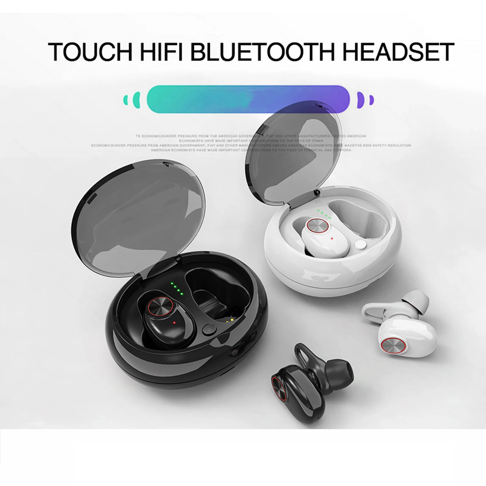 Mini V5 Sports In-Ear Hifi Stereo Car Bluetooth TWS Earbuds Headphone with Mic w/ Charging Case Running