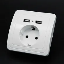 5 в 2A Электрический двойной USB адаптер для настенного зарядного устройства ЕС вилка USB розетка зарядное устройство розетка разъем питания с портом USB Панель