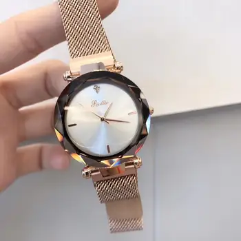 

2019 newest luxury quartz wrist watch dress women analog watches round dial clock