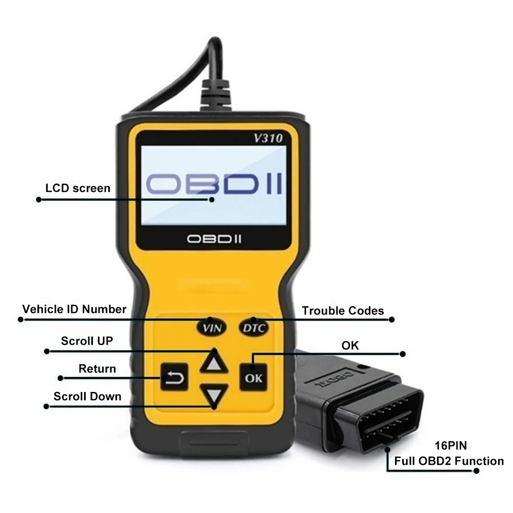 Считыватель кодов V310 V1.1 OBDII/EOBD автомобильный диагностический инструмент сканер