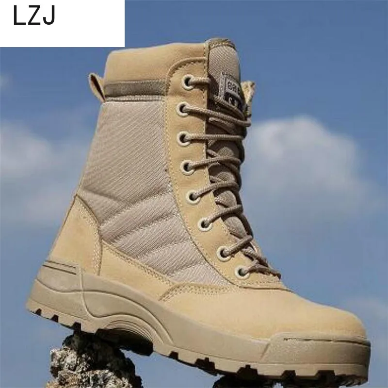 New 2019 Desert Men Tactical Military Boots Safty Work Shoes Men SWAT Boot Zapatos Ankle Lace-up Ar